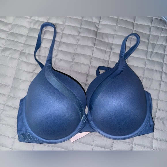 Victoria’s Secret Blue Padded Underwire Bra with Adjustable Straps 34DD EUC - Picture 1 of 7